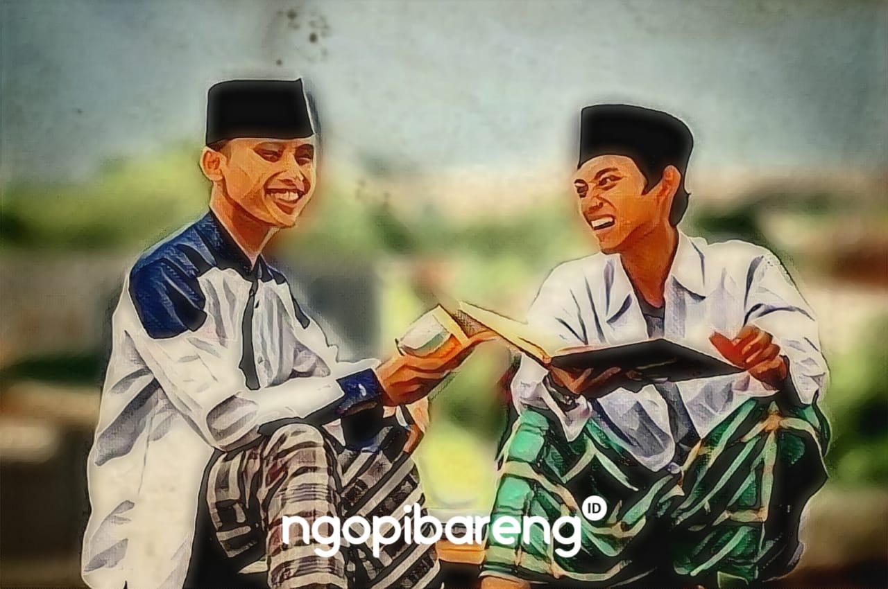 Ilustrasi santri. (Grafis: Fa Vidhi/Ngopibareng.id)