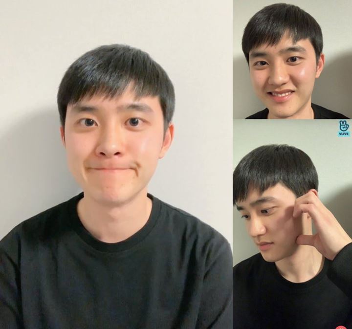 Penampilan D.O EXO saat menyapa penggemarnya secara virtual. (Foto: Istimewa)