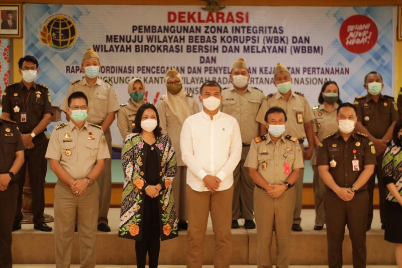 Polda Jatim, bersama BPN dan Kejati Jatim saat koordinasi terkait kasus pertanahan di kantor Kanwil BPN Jatim. (Foto: Istimewa)