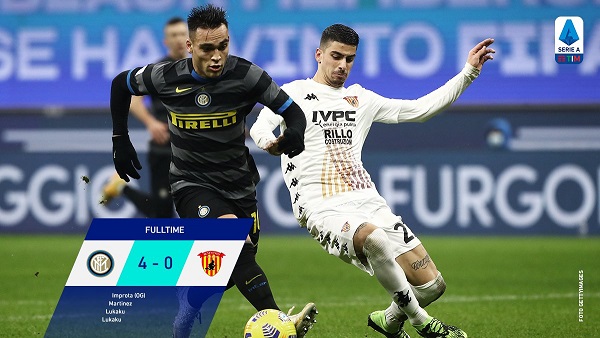 Inter Milan yang menang 4-0 atas Benevento. 