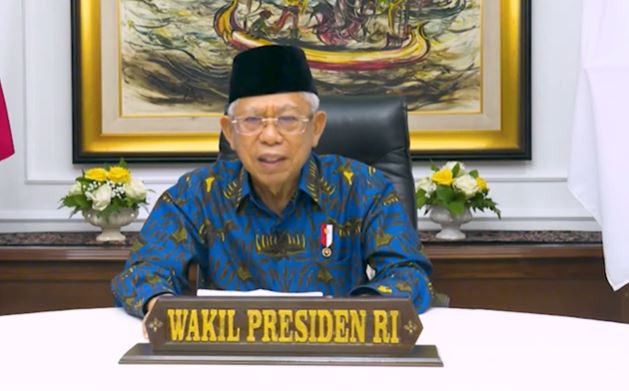 Pesan Wakil Presiden Ma'ruf Amin kepada masyarakat agar patuh protokol kesehatan 3M, PPKM, dan ikut vaksin Covid-19. (Foto: YouTube Wakil Presiden RI)