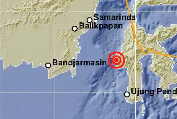 Titik pusat gempa di Majene. (Foto: BMKG)