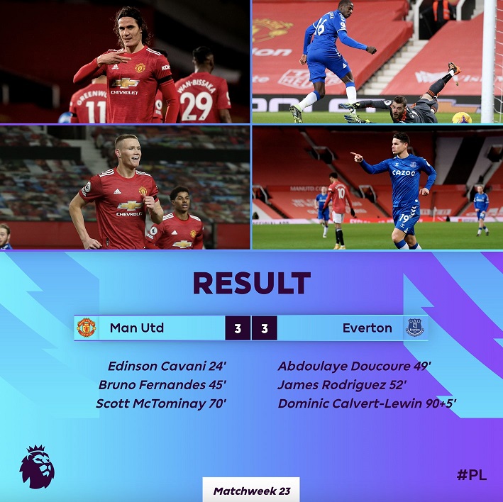 Hasil laga Manchester United vs Everton. (Grafis: Twitter) Hasil laga Manchester United vs Everton. (Grafis: Twitter)