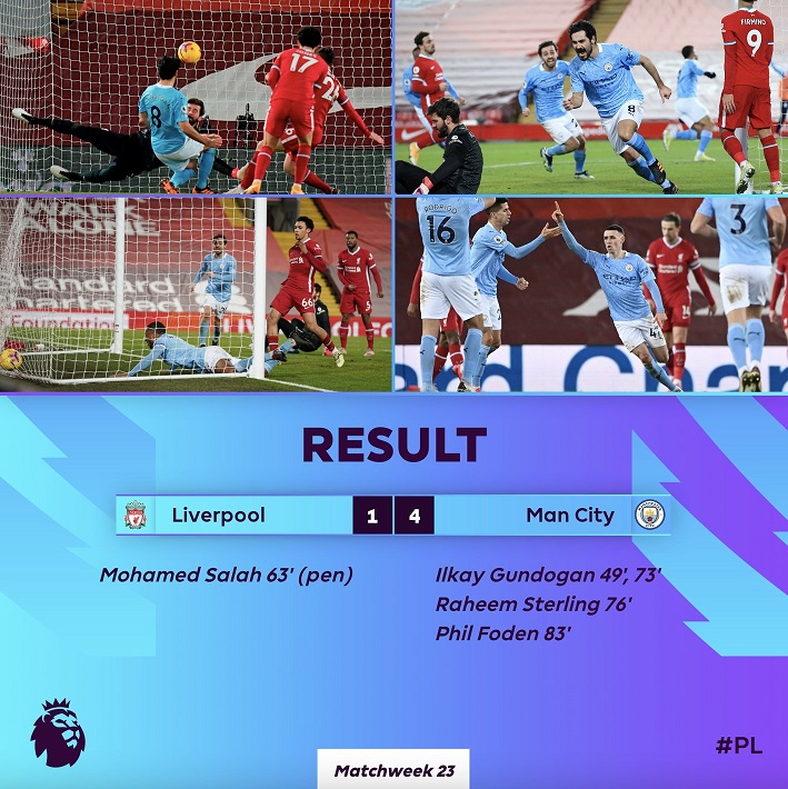 Liverpool vs Manchester City akhiri kutukan The Citizen selama 18 tahun. (Grafis: Twitter)