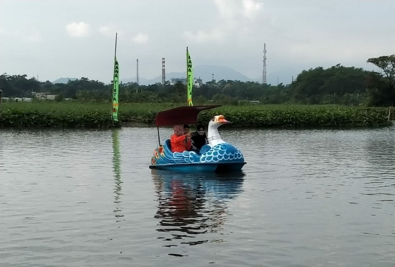 Wisatawan berperahu mengelilingi Rawa Tirta di Desa Sumberkedawung, Kecamatan Leces, Kabupaten Probolinggo. (Foto: Ikhsan Mahmudi/Ngopibareng.id)