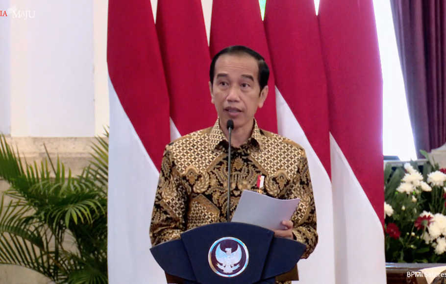 Presiden Joko Widodo (Jokowi) memberikan sambutan dalam Hari Pers Nasional (HPN), Selasa 9 Februari 2021. (Foto: YouTube Setpres)