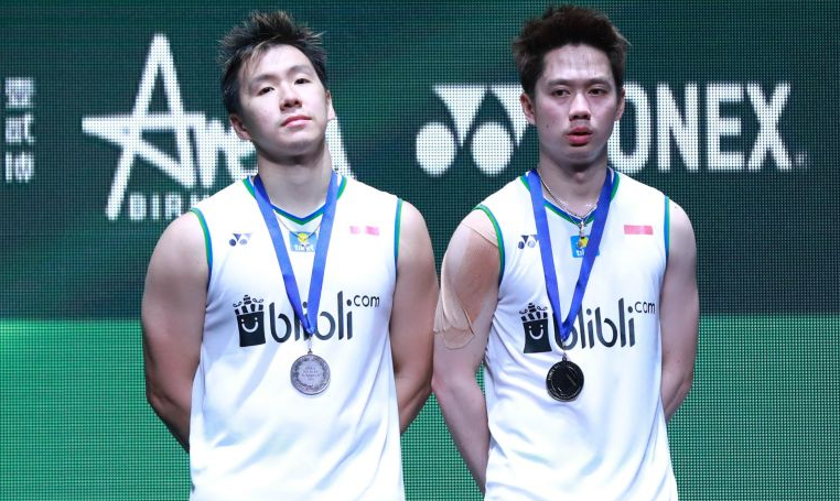 Pasangan ganda putra nomor satu, Marcus Fernaldi Gideon/Kevin Sanjaya Sukamuljo atau yang dijuluki Minions. (Foto: badminton.org)