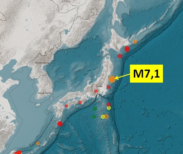 Pusat gempa di Jepang. (Foto: BMKG)