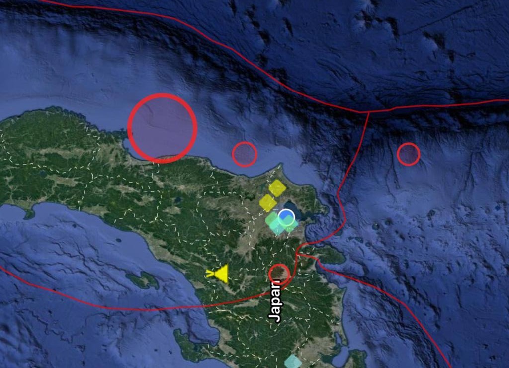 Titik gempa besar di Jepang pada 13 Februari 2021. (Foto: Istimewa)