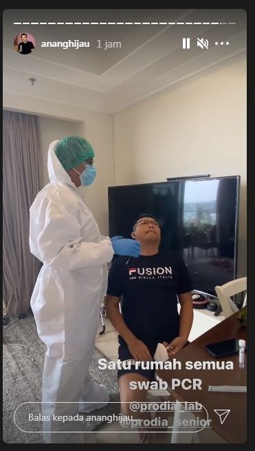 Anang Hermansyah melakukan tes swab PCR dan hasilnya negatif, Senin 15 Februari 2021. (Foto: Instagram)