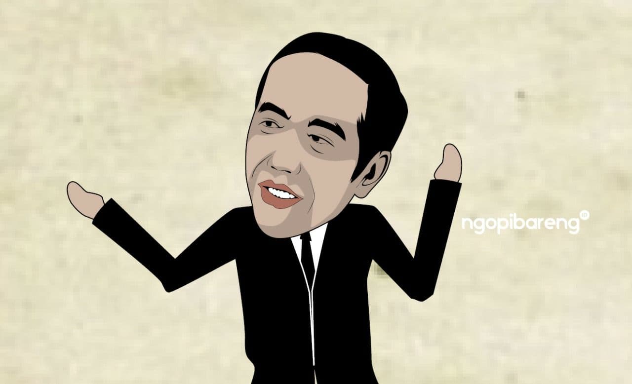 Jokowi sebutkan rencana revisi UU ITE di Twitternya. (Ilustrasi: Fa-Vidhi/Ngopibareng.id)