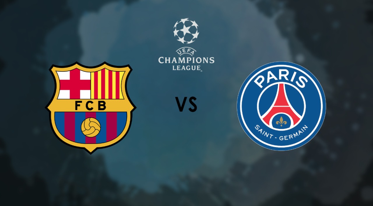 Barcelona vs PSG. (Grafis: Fa Vidhi/Ngopibareng.id)