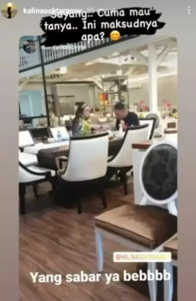 Kalina Octaranny mengunggah video Vicky Prasetyo dan Celine Evangelista di Insta Story. (Foto: Instagram @calinaoctaranny)