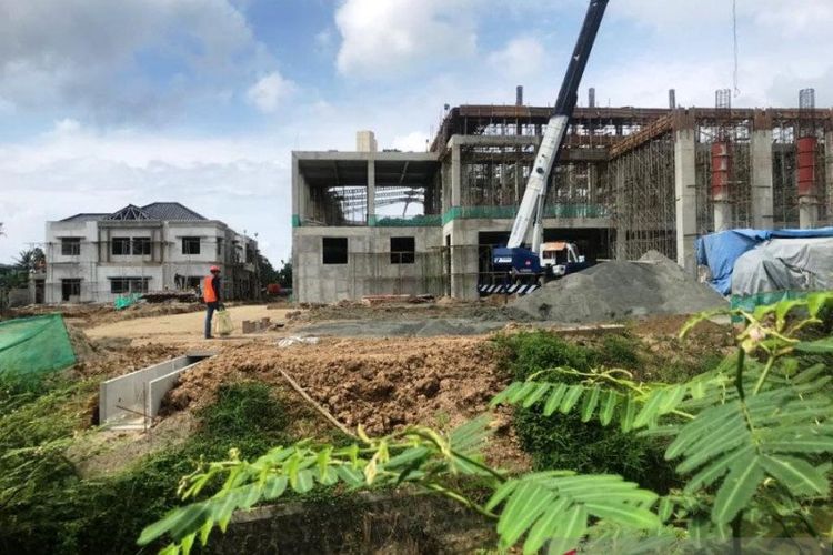 Pembangunan museum dan gelari seni SBY-Ani di Jalur Lingkar Selatan, Kabupaten Pacitan. (Foto: Ant)