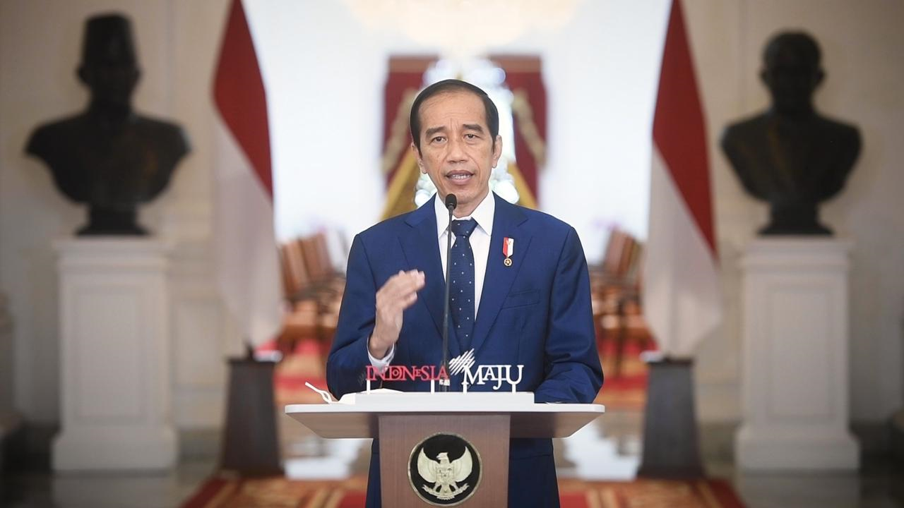 Presiden Joko Widodo pada acara International Conference: Tackling The Covid-19 Pandemic (Health, Economics, Diplomacy, and Social Perspectives) (Foto: Setpres)