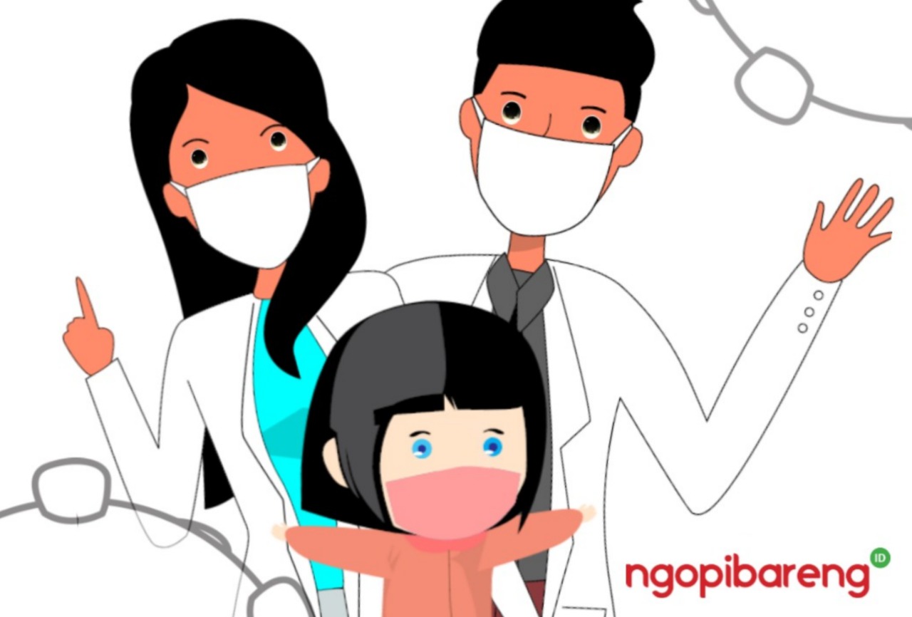 Ilustrasi pakai masker cegah penyebaran virus Covid-19. (Grafis: Fa Vidhi/Ngopibareng.id)