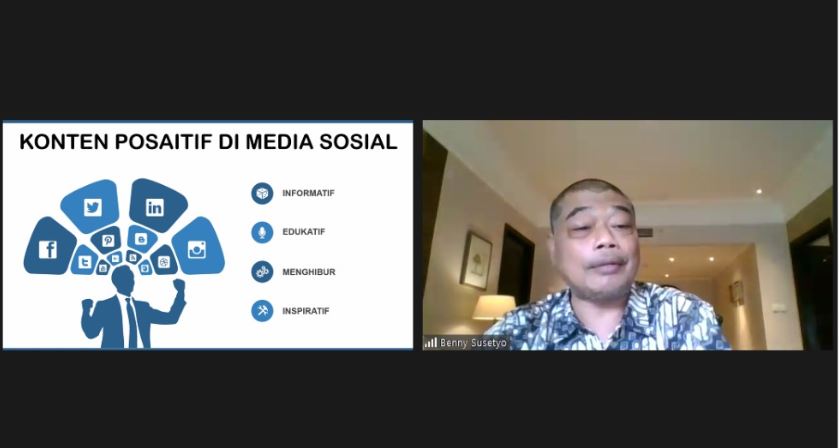 Staf Khusus Ketua Dewan Pengarah BPIP, Antonius Benny Susetyo, dalam Webinar bertajuk "Gotong Royong Pembumian Pancasila Melalui Media" Sabtu 27 Februari 2021.Webinar bertajuk "Gotong Royong Pembumian Pancasila Melalui Media" Sabtu 27 Februari 2021. (Foto: Dok. BPIP)