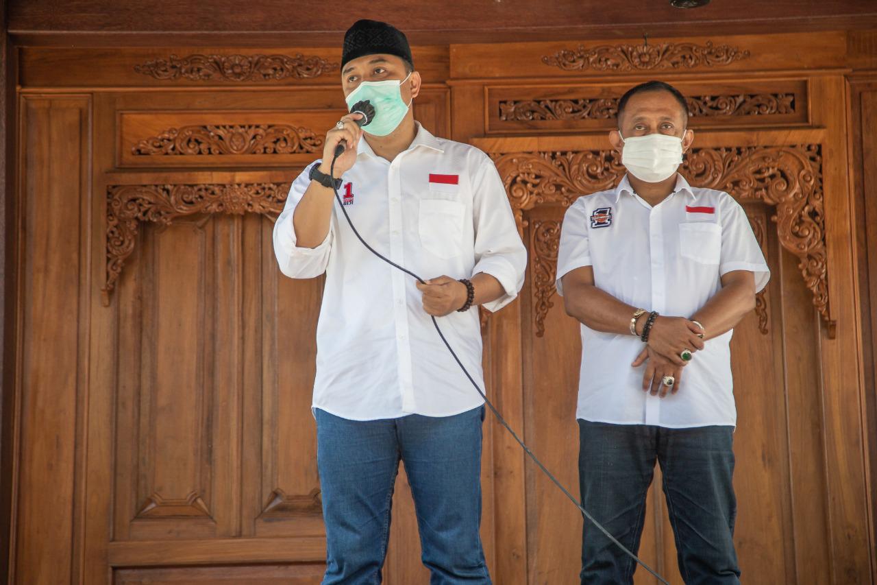 Walikota dan Wakil Walikota Surabaya terpilih, Eri Cahyadi-Armuji. (Foto: Alief Sambogo/Ngopibareng.id)