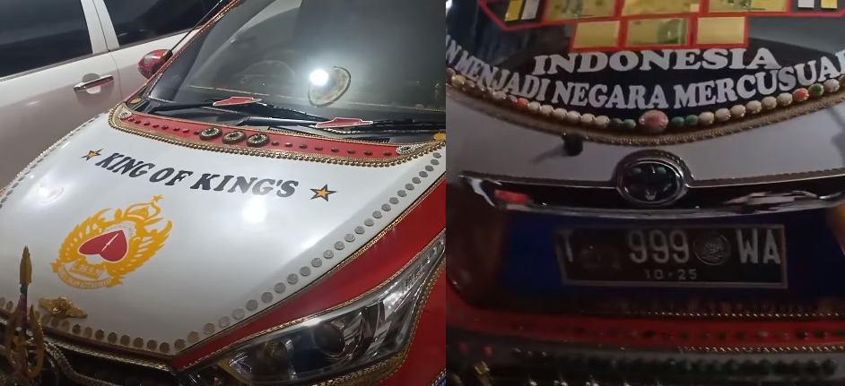 Mobil King of King's berlapis emas dan berlian Rp40 miliar milik Haji Sugandi Naganegara, warga Kampung Karokrok, Desa Jatiragas, Hilir, Kecamatan Patokbeusi, Kabupaten Subang, Jawa Barat. (Foto: YouTube)