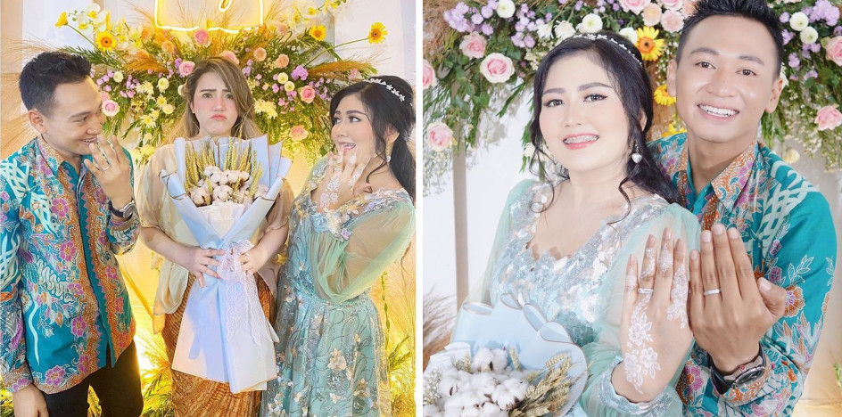 Pedangdut Via Vallen mengunggah foto pertunangan adiknya, Mella Rosa, pada Minggu 28 Februari 2021. (Foto: Instagram @viavallen)