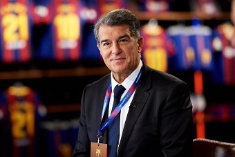 Presiden baru Barcelona, Joan Laporta. (Foto: Twitter)