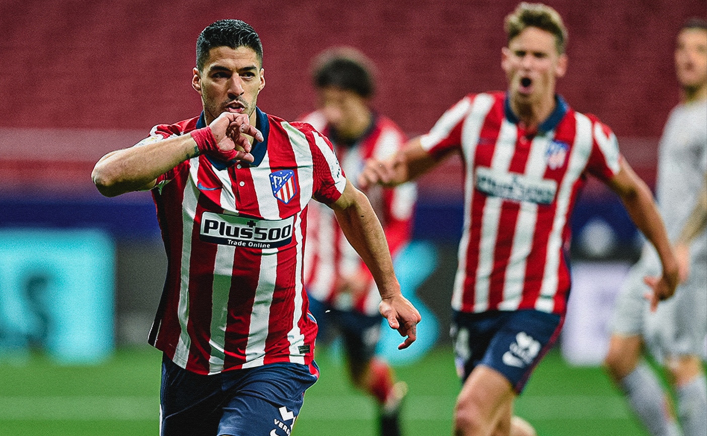 Luis Suarez mencetak gol penentu kemenangan Atletico saat berdua Athletic Bilbao. (Foto: Twitter/@Atleti) 