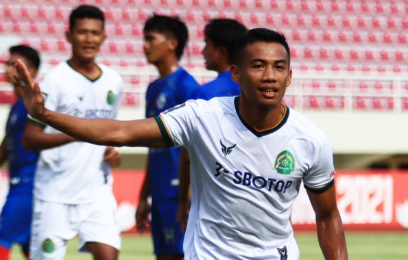 Ahmad Nufiandani cetak gol pembuka laga Persikabo kontra Arema di Stadion Manahan, Solo, Minggu 21 Maret 2021. (Foto: Instagram)