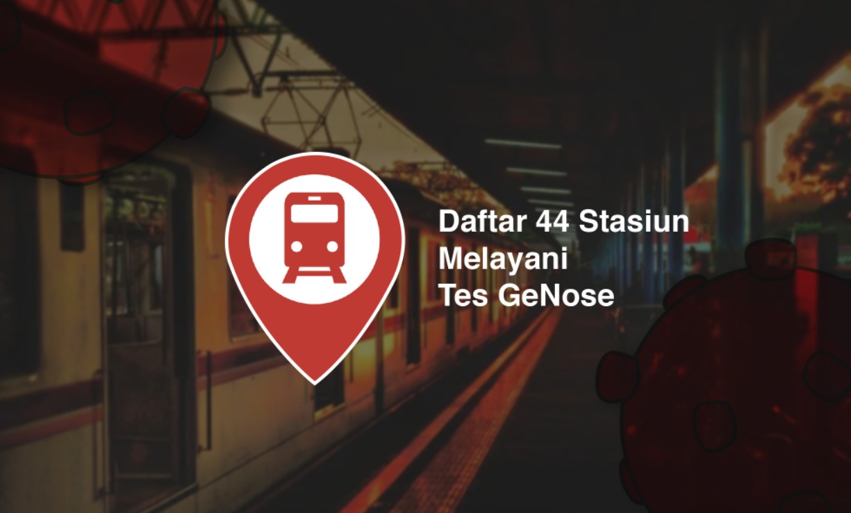 Ilustrasi pelayanan GeNose di 44 stasiun di Tanah Air. (Grafis: Fa Vidhi/Ngopibareng.id)