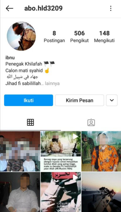 Akun Instagram terduga bom bunuh diri di Gereja Katedral Makassar. (Foto: Tangkapan layar) Akun Instagram terduga bom bunuh diri di Gereja Katedral Makassar. (Foto: Tangkapan layar)