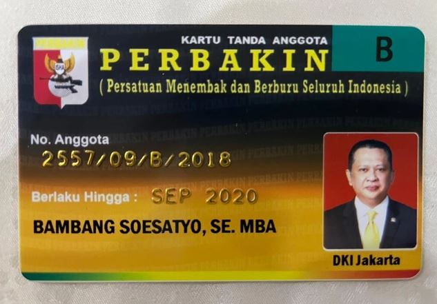 Kartu Tanda Anggota (KTA) Perbakin resmi milik 