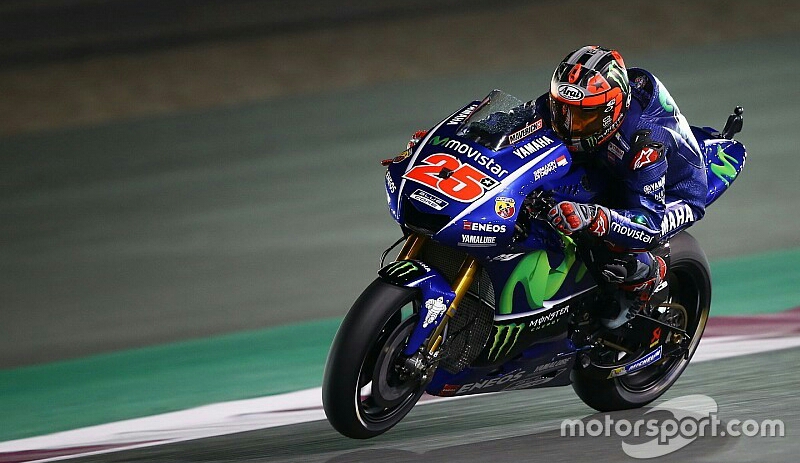 Maverick Vinales yang mendapatkan start pertama dalam seri pembuka MotoGP 2017 di sirkuit Losail, Qatar,  Minggu (26/3).