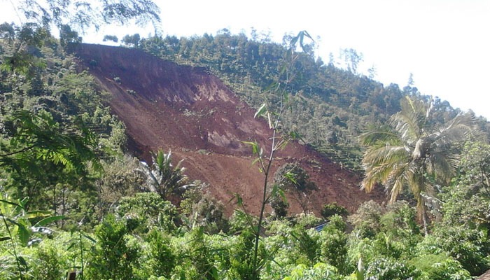 Tebing yang mengalami longsor di Ponorogo