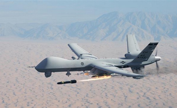 Drone Amerika Serikat luncurkan rudal, yang menewaskan empat anggota Al Qaeda, Rabu (29/3).