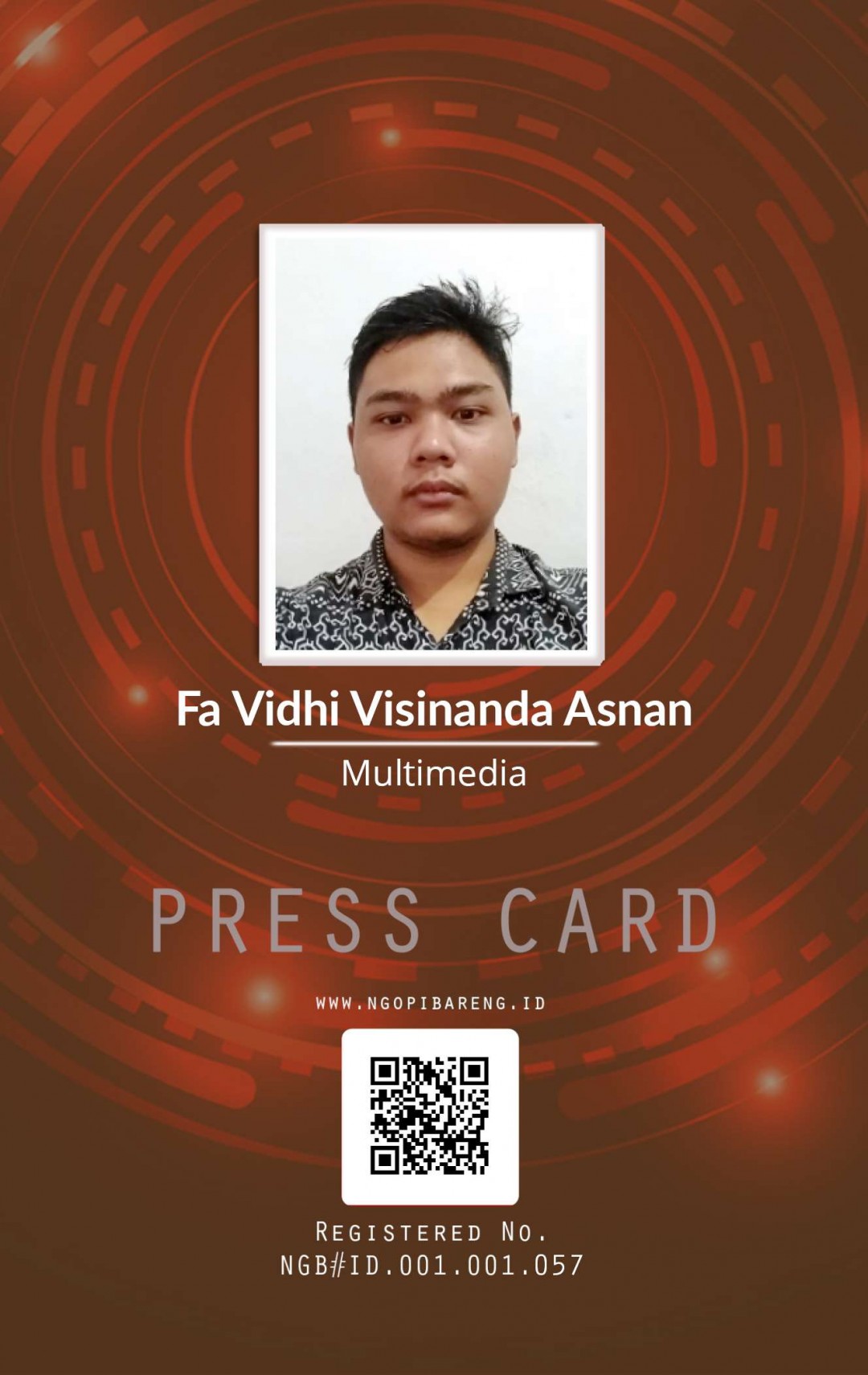 Kartu Pers Fa Vidhi Visinanda Asnan
