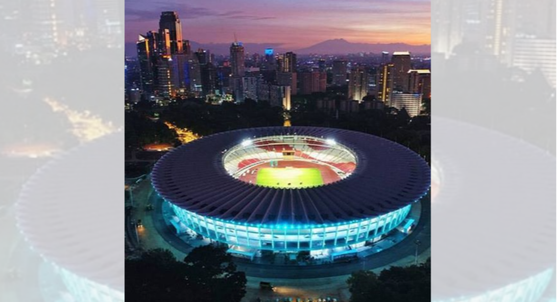 Penampakan cahaya Stadion Utama Gelora Bung Karno setelah direnovasi. foto:Instagram