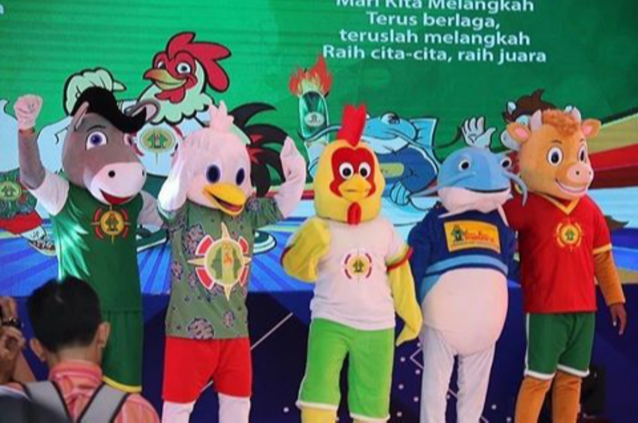 Maskot resmi porprov jatim 2019. (Foto: Nasih/ngopibareng.id)