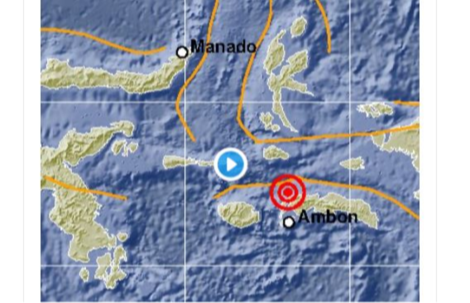 Gempa mengguncang Seram bagian Barat, Maluku. (Foto: Twitter BMKG)