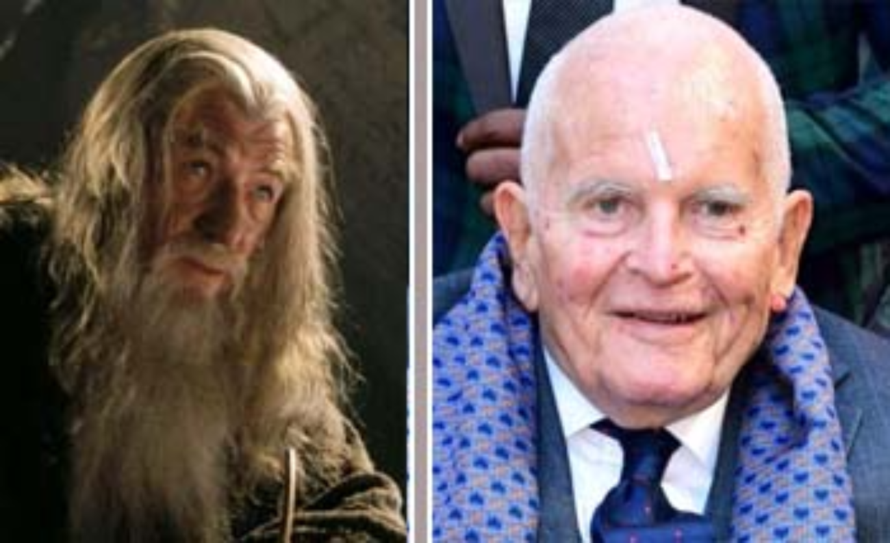 Ian  Holm pada film "The Lord of The Ring," dan beberapa saat lalu sebelum meninggal. (Foto:Reuters)