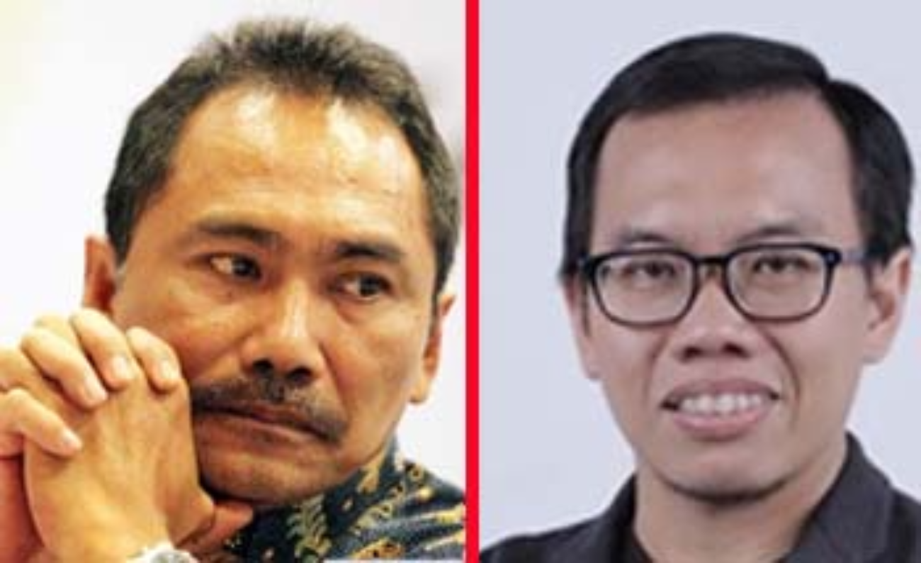 Rizal Mallarangeng (kiri) dan M. Fajrin Rasyid. (Ngopibareng)