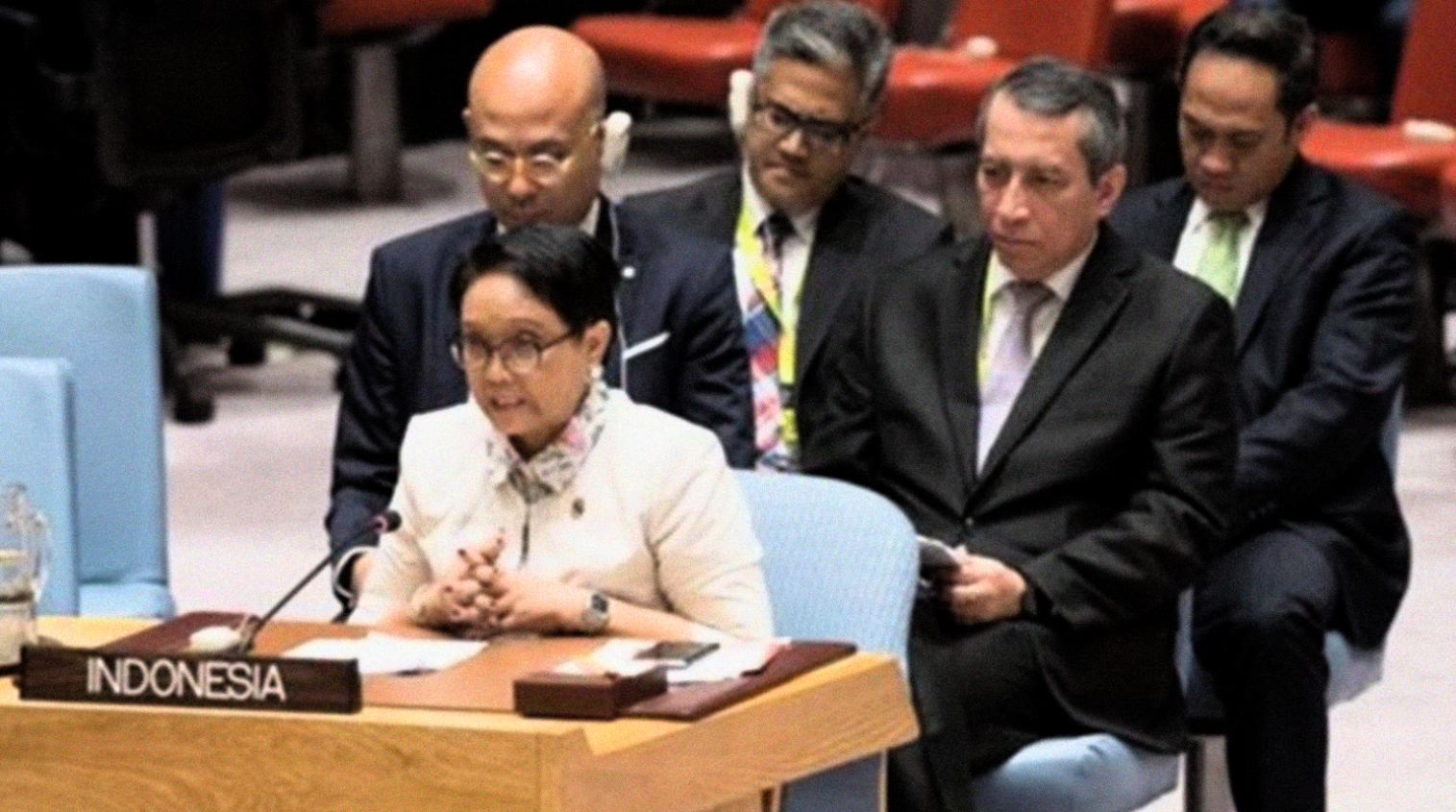 Menteri Luar Negeri Republik Indonesia Retno Marsudi di DK PBB, New York, AS. (Foto: kemlu)