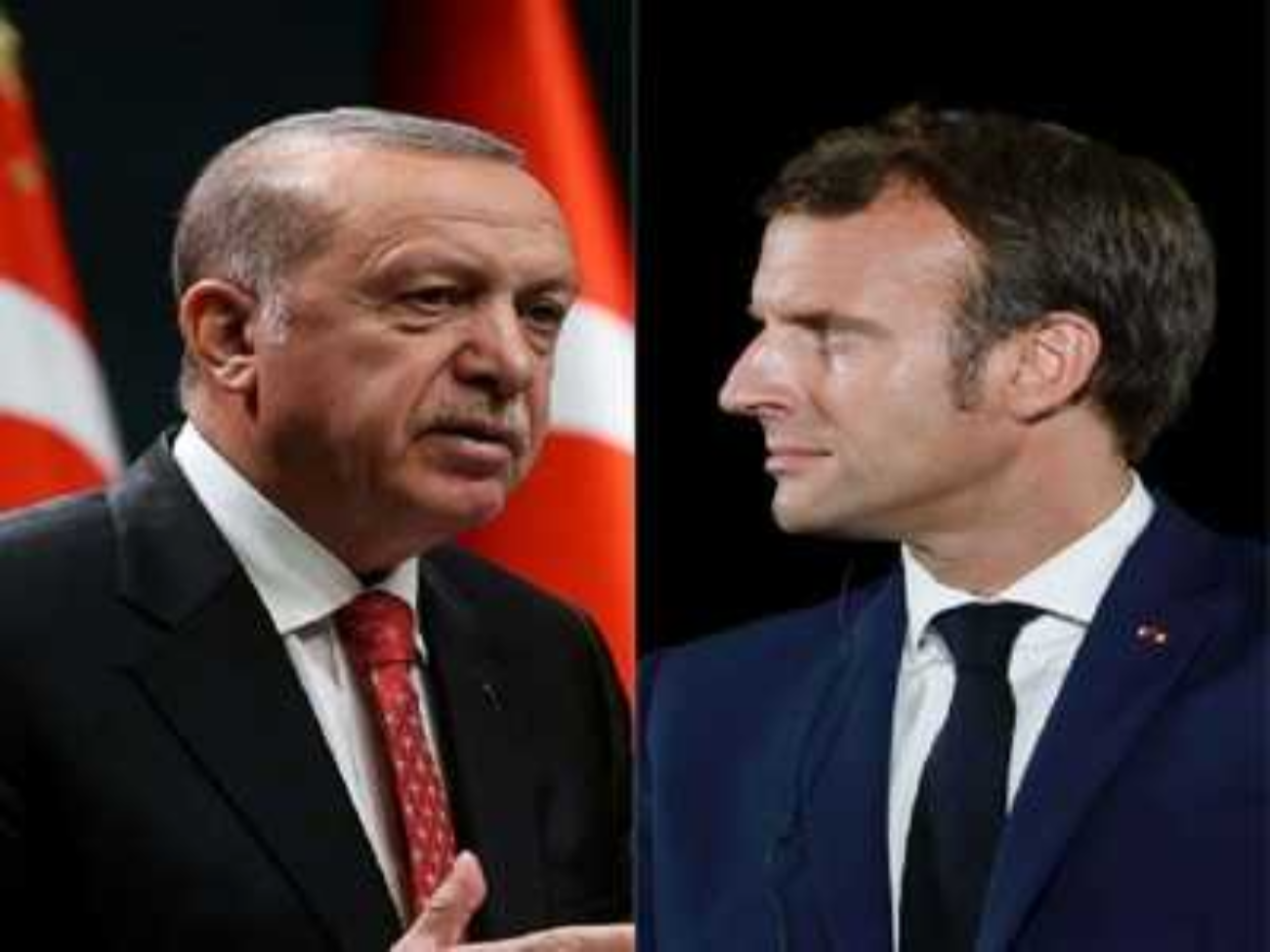 Presiden Turki Recep Tayyip Erdogan dan Presiden Perancis Emmanuel Macron. (Foto: Istimewa)