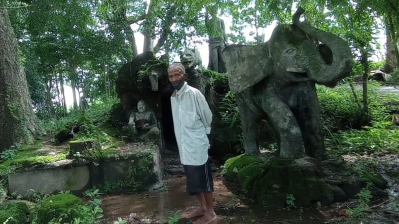 Mbah Slamet dan kawasan konservasi mata air Sumber Suyo. (Foto: Fendi/Ngopibareng.id)