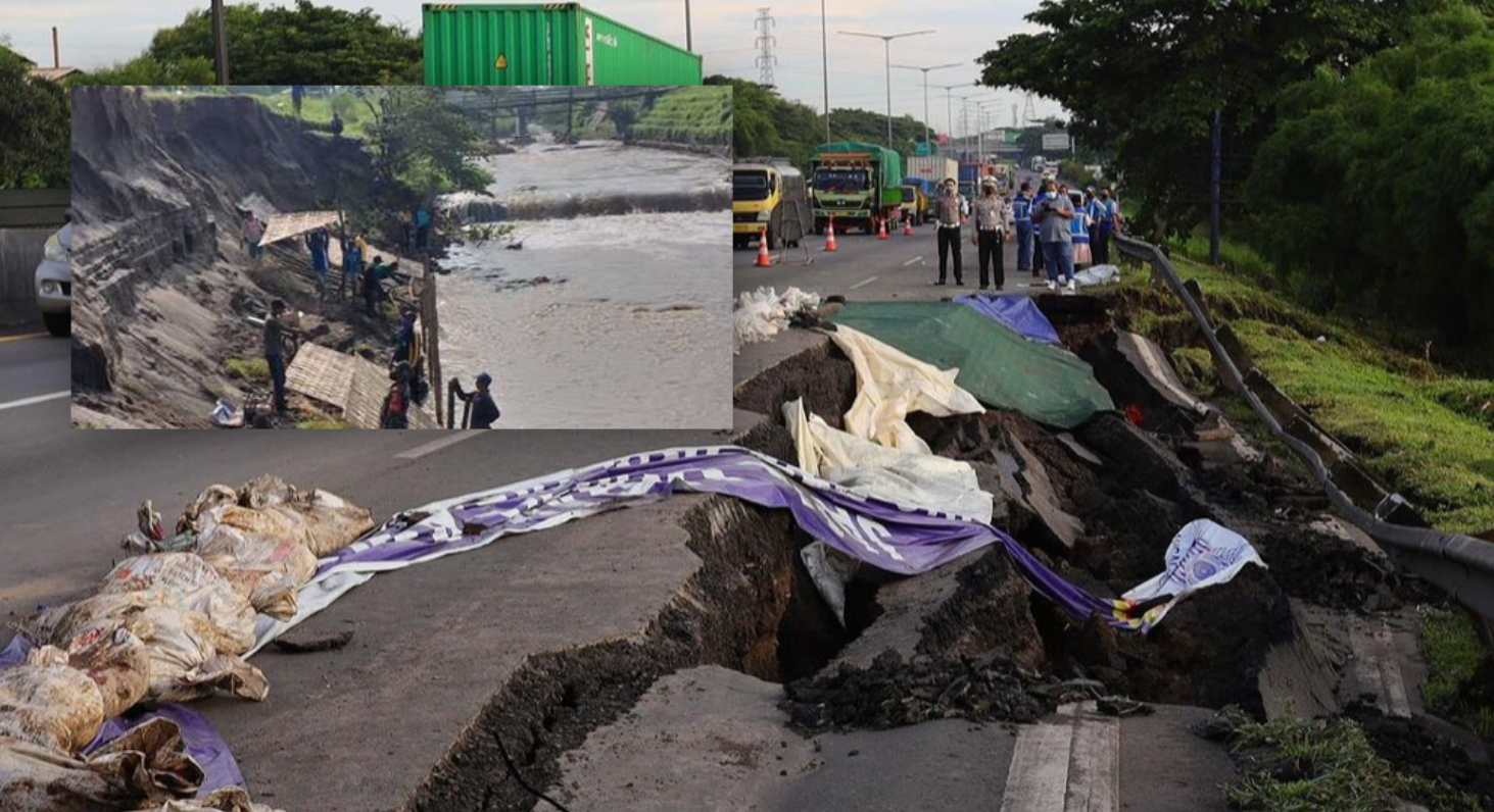 Bhirawa Kodim 0814 Jombang bersama Polsek Bandar Kedungmulyo, Kabupaten Jombang dan masyarakat setempat melaksanakan perbaikan tanggul Sungai Konto, Jombang, Jawa Timur. (Foto: Istimewa)