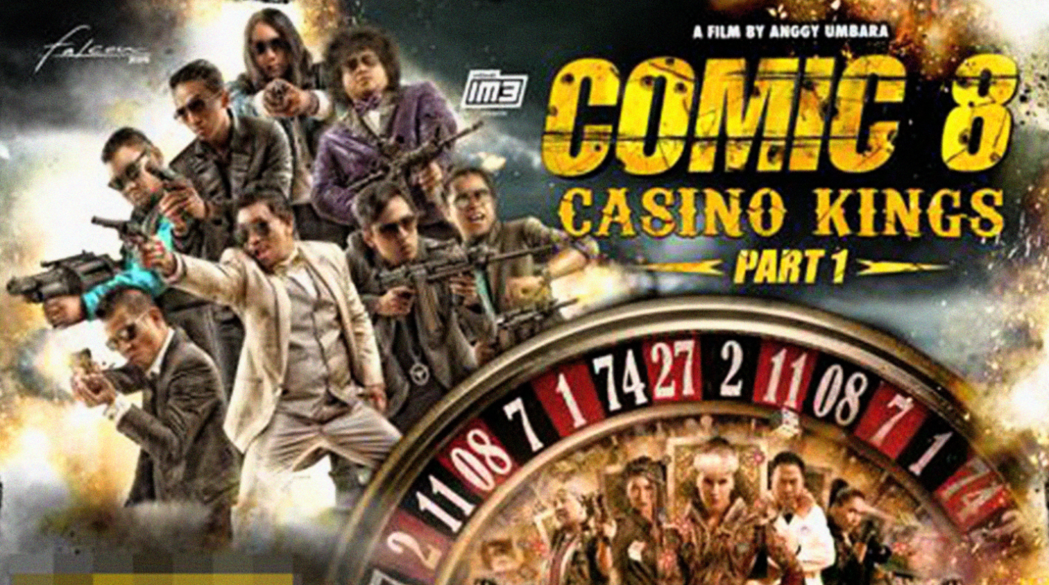 Poster film Comic 8: Casino King Part 1, karya Anggi Umbara yang dibintangi para stand up comedian Indonesia. (Foto: Falcon Pictures)