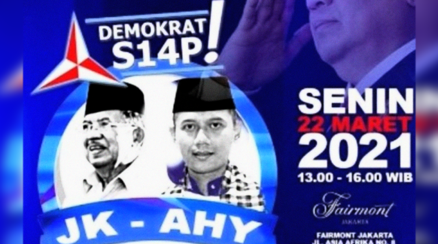 Beredar poster deklarasi dan dukungan JK-AHY sebagai calon presiden dan calon wakil presiden (capres dan cawapres) pada Pilpres 2024. (Foto: Istimewa)