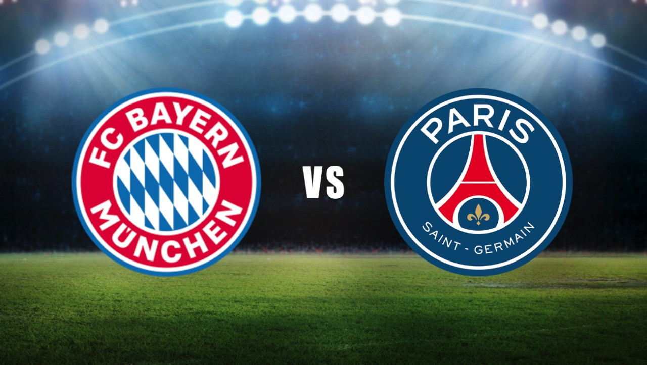 Bayern Munchen vs PSG dalam leg pertama Liga Champions. (Grafis: Fa Vidhi/Ngopibareng.id)