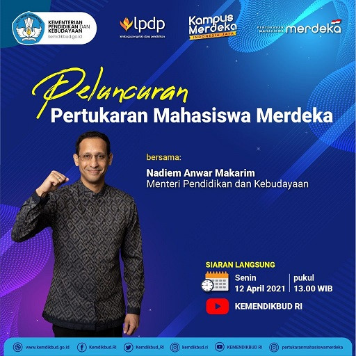 Program Pertukaran Mahasiswa Merdeka dari Kementerian Pendidikan dan Kebudayaan (Kemendikbud). (Foto: Twitter)