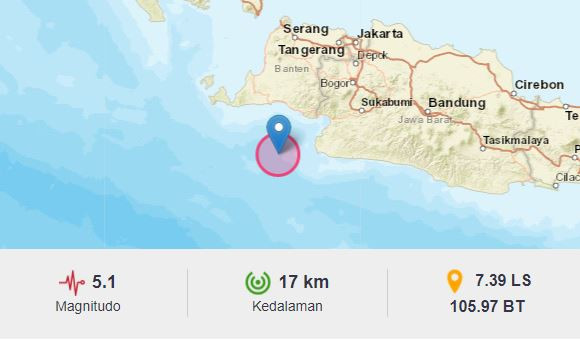 Gempa di Banten, Rabu, 14 April 2021. (Foto: BMKG) 