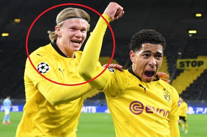 Penyerang Borussia Dortmund Erling Haaland (dilingkari) top skor sementara Liga Champions 2020/2021. (Foto: Twitter @ligachampions)