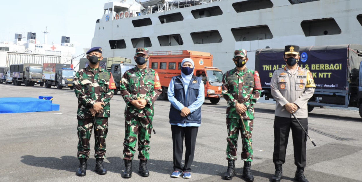 Gubernur Jatim, Khofifah Indar Parawansa didampingi Pangdam V Brawijaya dan Kapolda Jatim akan meninjau lokasi terdampak gempa (Foto: Istimewa)